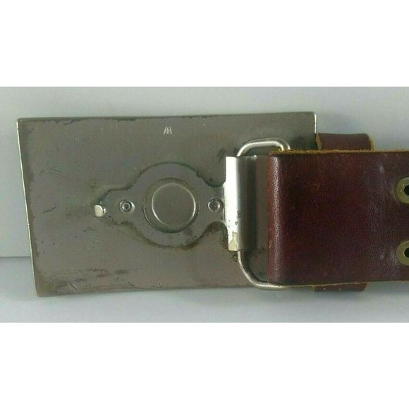 Women\'s Vintage Leather Belt Western Silver Tone & Turquoise Buckle Spiral Small main image 6